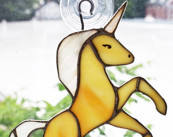 Unicorn Stained Glass Suncatcher Hanging Window Ornament