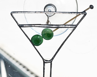 Martini with olives Suncatcher Window Ornament