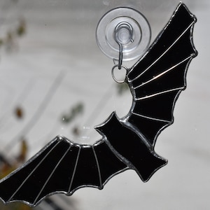 Black Bat Stained Glass Suncatcher Hanging Window Ornament