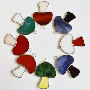 Medium Mushrooms Stained Glass Suncatchers Hanging Window Ornaments