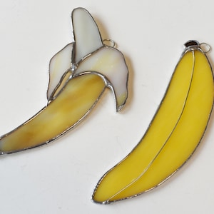 Banana Stained Glass Suncatcher Hanging Window Ornament