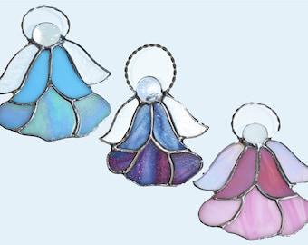 Morning Glory Angels Stained Glass Suncatcher Hanging Window Ornament