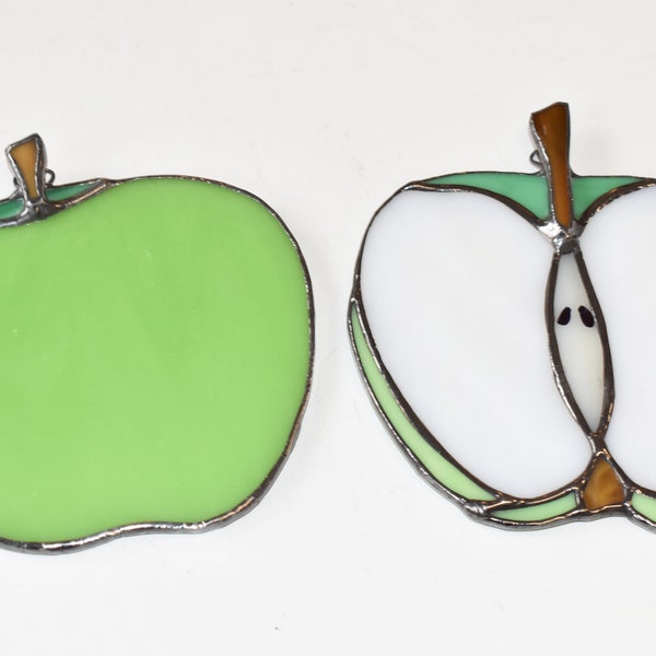 Crisp and Refreshing Apple Stained Glass Suncatcher Ornaments