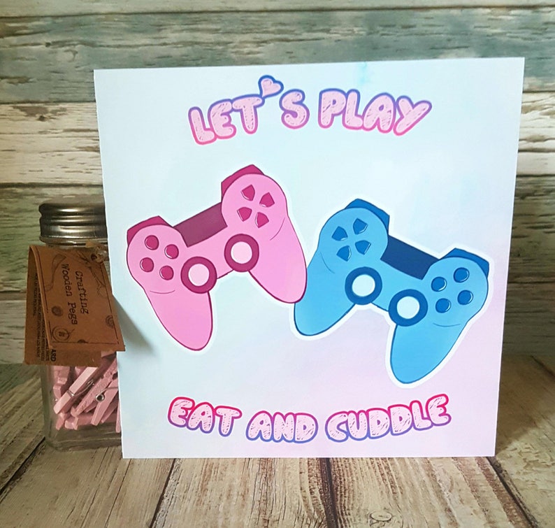 Controller / Gamer / Valentines Card / Valentine Day / PS4 / Etsy
