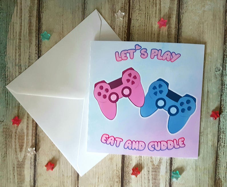 Controller / Gamer / Valentines Card / Valentine Day / PS4 / Etsy