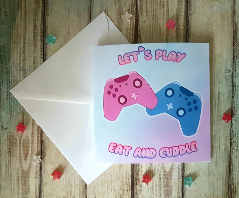Controller / Gamer / Valentines Card / Valentine Day / PS4 / Etsy