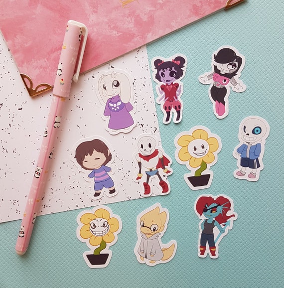 Undertale Sticker Set Flowey Toriel Sans Frisk Etsy Undertale Sticker Set Flowey Toriel Sans Frisk Etsy