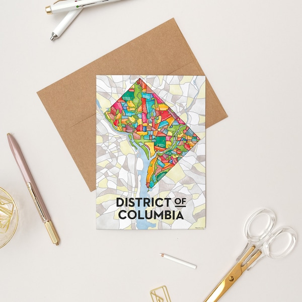 District of Columbia (Washington, DC) Neighborhoods Greeting Card
