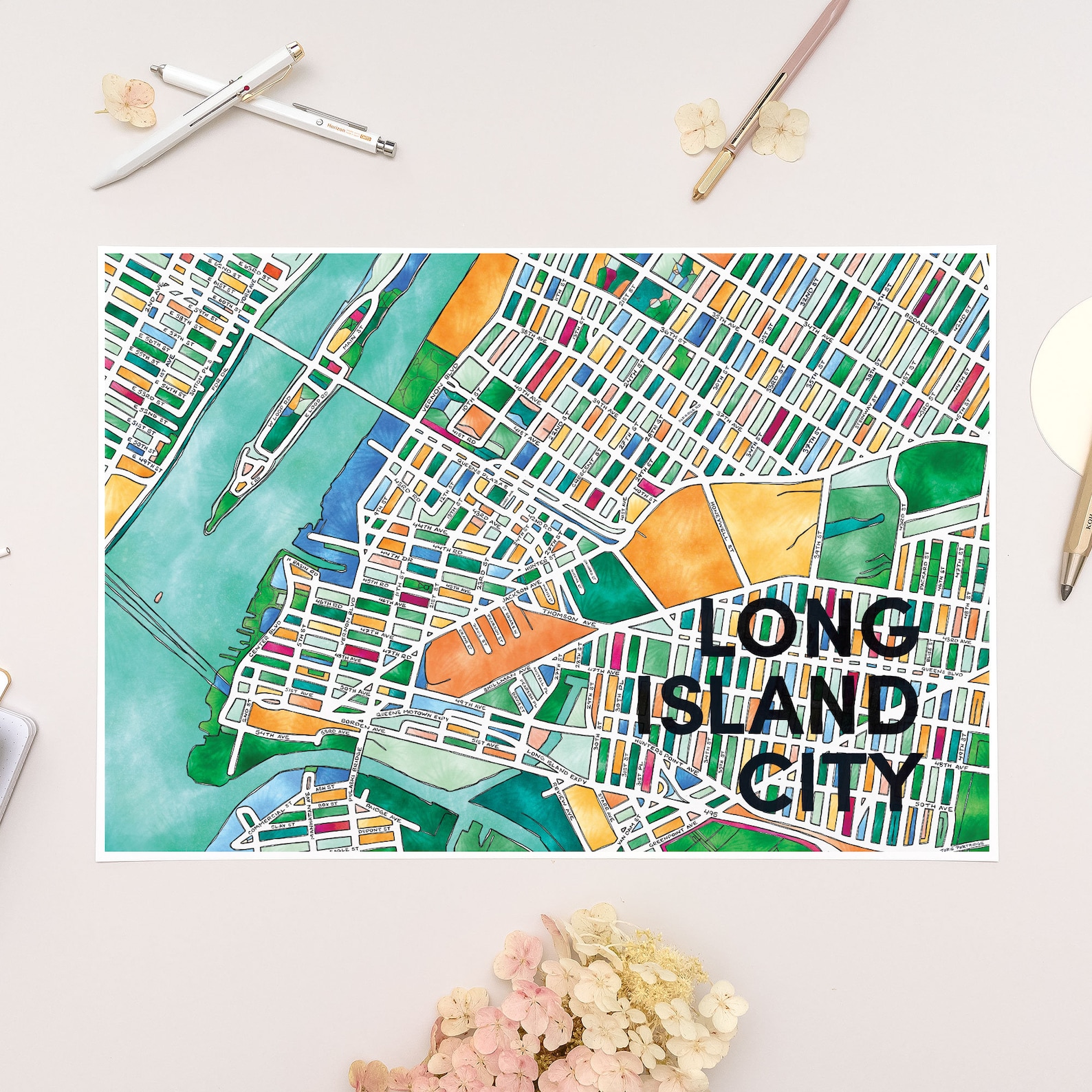 Long Island City Neighborhood Map Art Print - Etsy