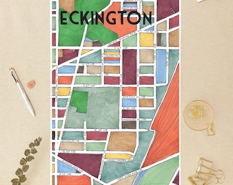 Eckington Neighborhood Map Art Print