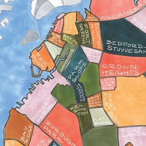 Brooklyn Neighborhoods Map Art Print - Etsy