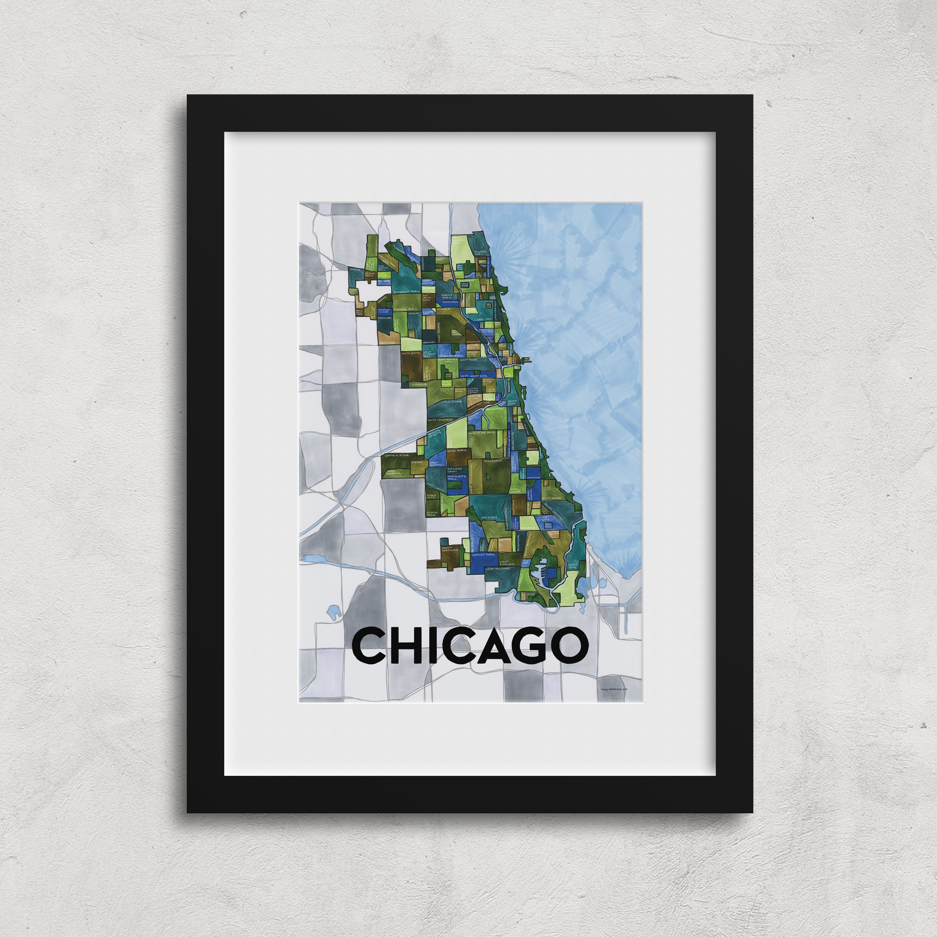 Chicago Neighborhoods Map Art Print - Etsy