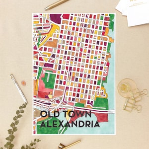 Old Town Alexandria Neighborhood Map Art Print