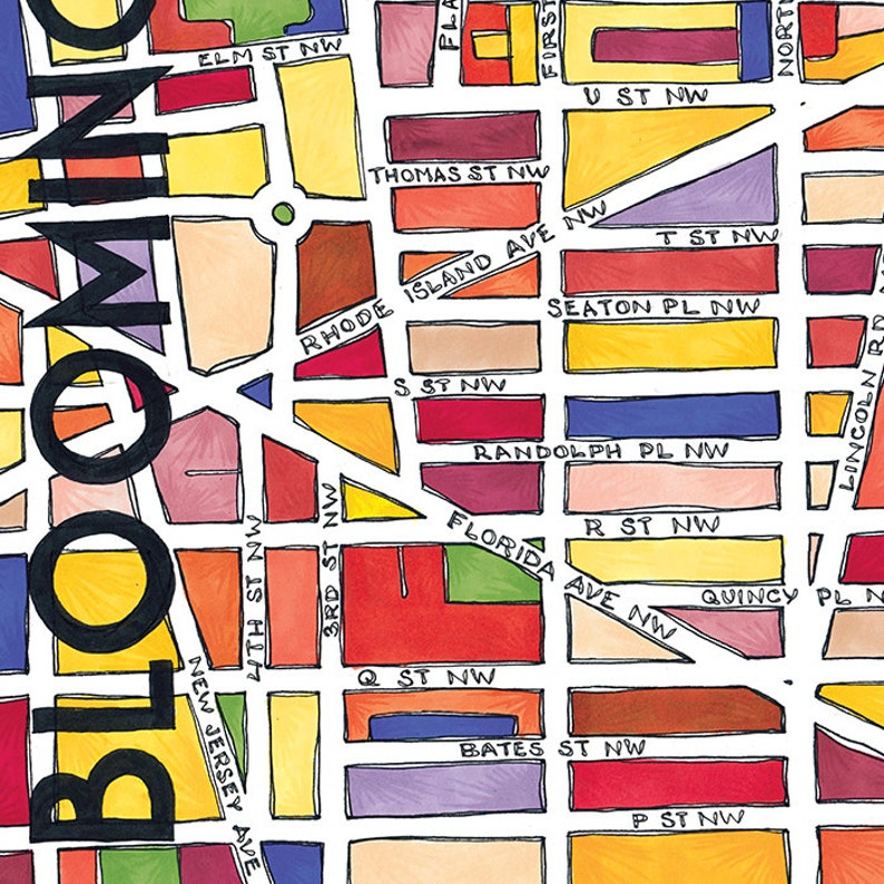 Bloomingdale Neighborhood Map Etsy