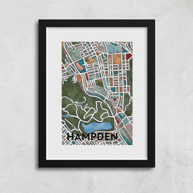 Hampden baltimore Neighborhood Map Art Print Etsy