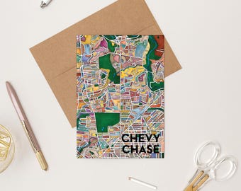 Tarjeta de felicitación del vecindario de Chevy Chase MD