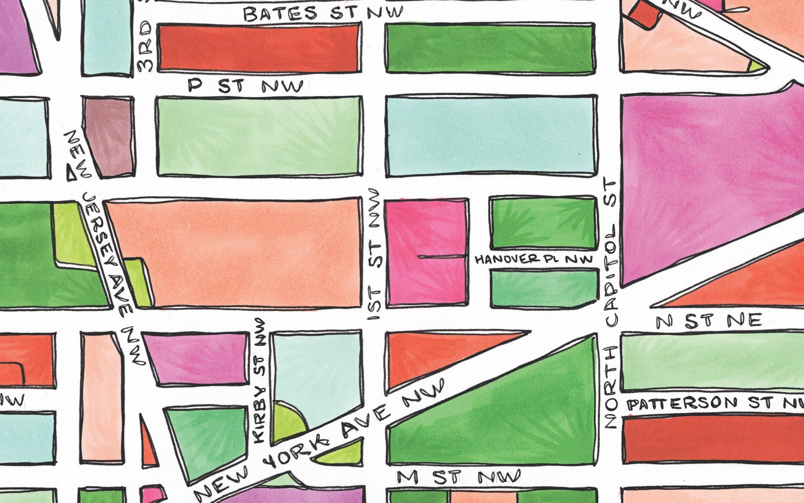 Truxton Circle Neighborhood Map Art Print Etsy