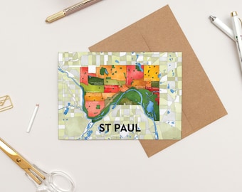 Tarjeta de felicitación de los barrios de St. Paul