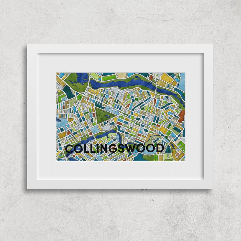 Collingswood new Jersey Neighborhood Map Art Print Etsy