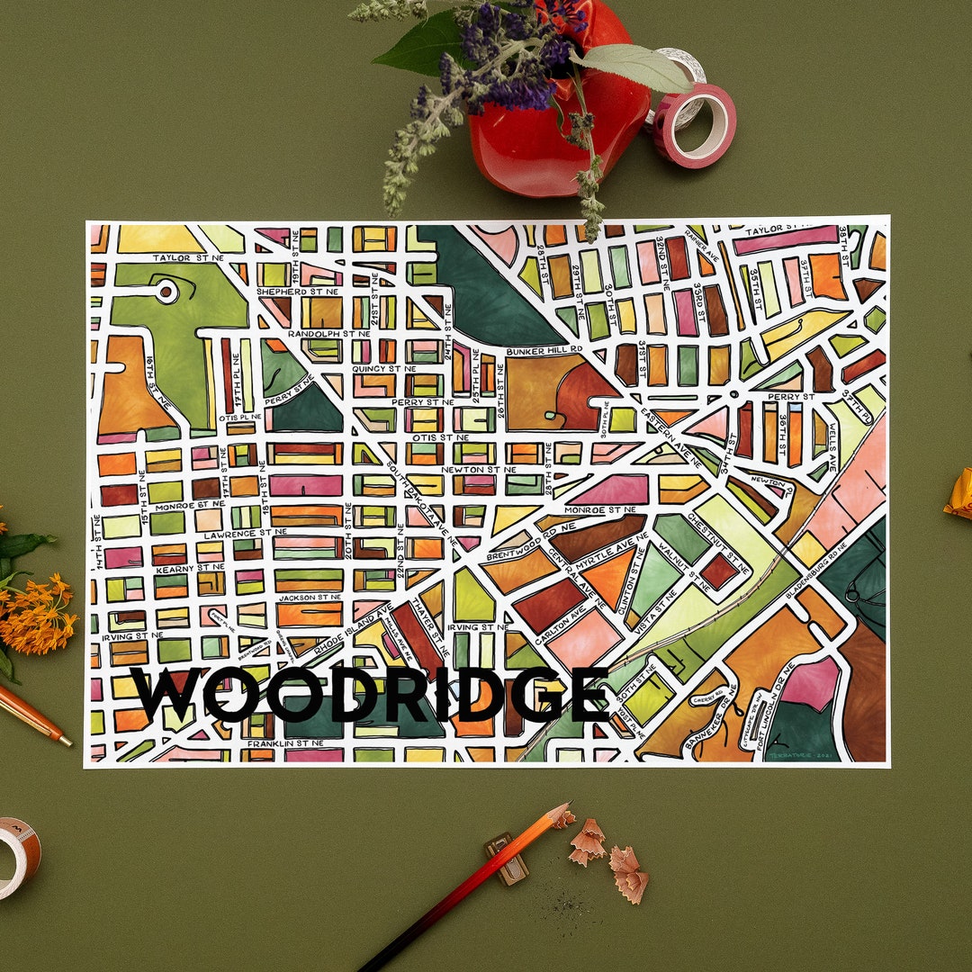 Woodridge Neighborhood Map Art Print Etsy