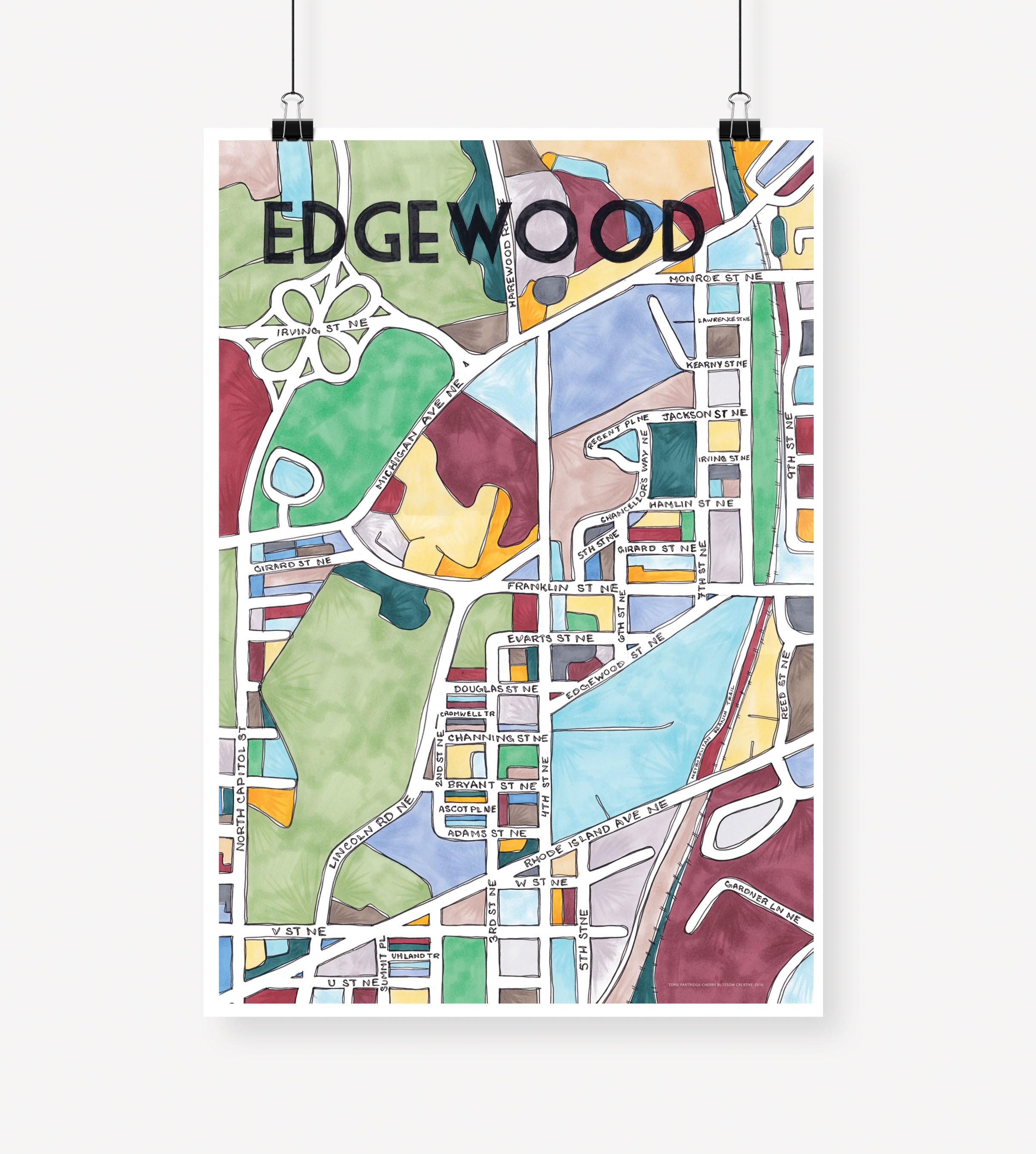 Edgewood Neighborhood Map Etsy