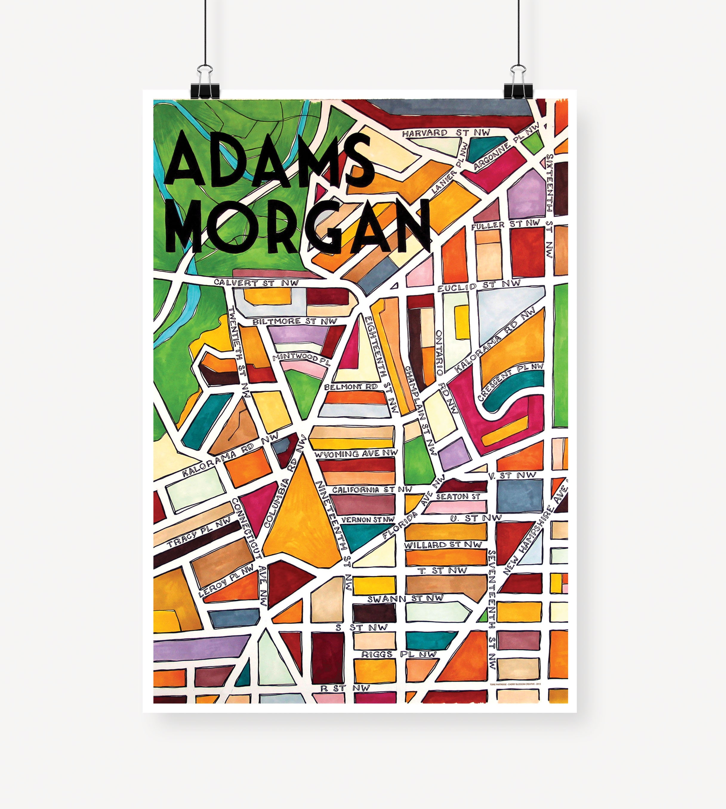 Adams Neighborhood Map Etsy