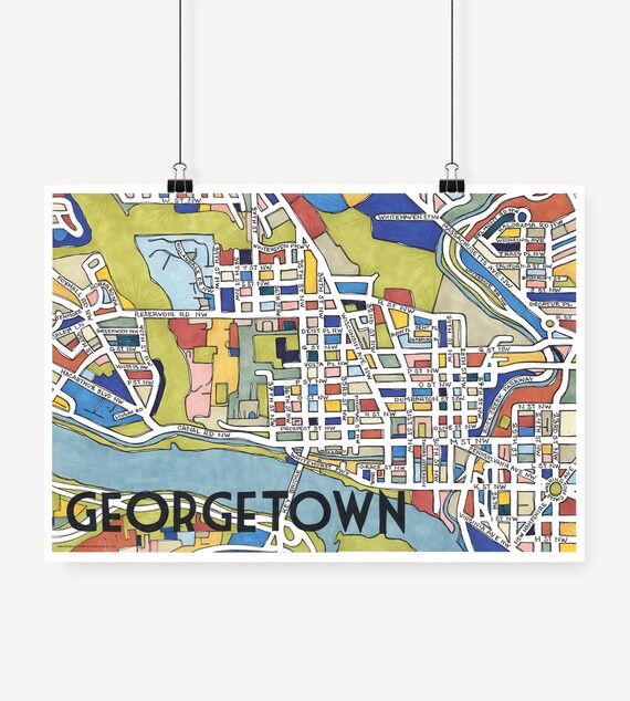 Neighborhood Map Art Print Etsy