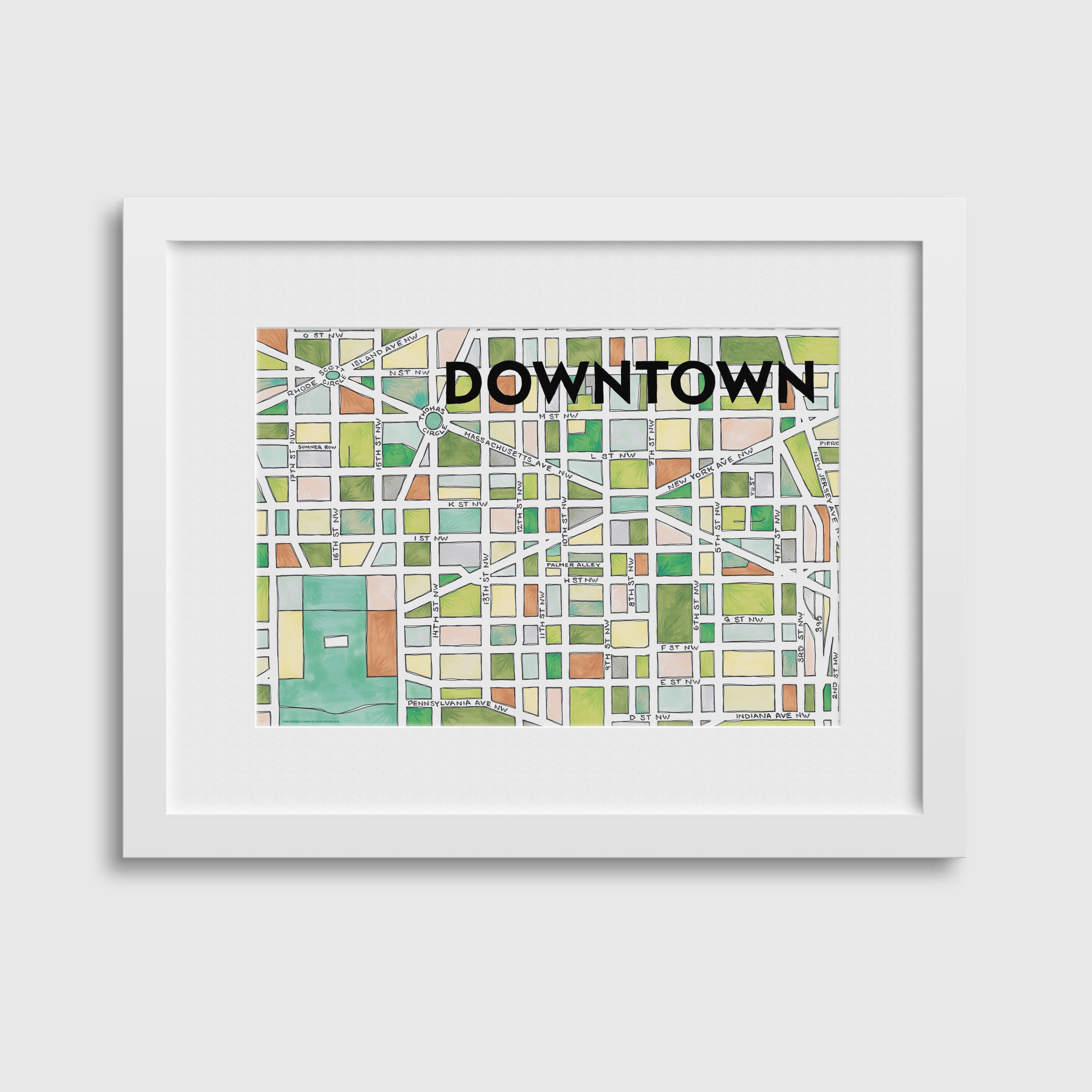 Downtown DC Neighborhood Map Art Print - Etsy