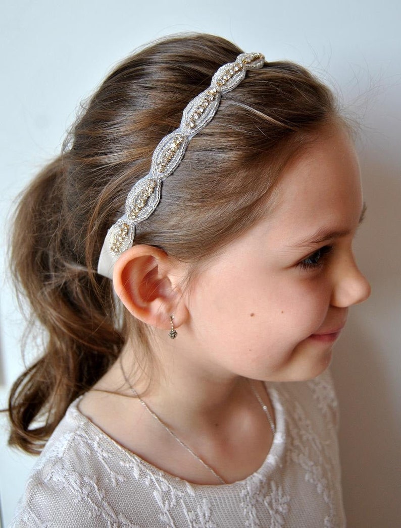 Rhinestone Crystal Tie on Headband Headpiece Wedding Etsy