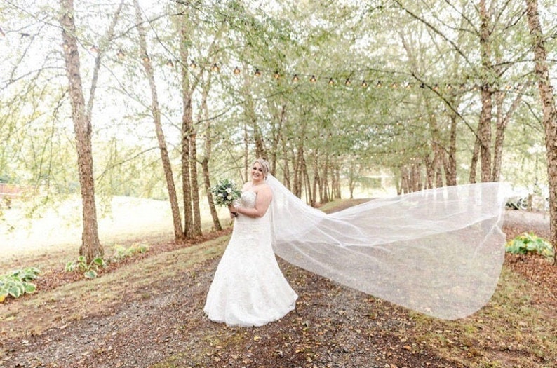 Cathedral Length Wedding Bridal Veil 108 Inches White Ivory Etsy