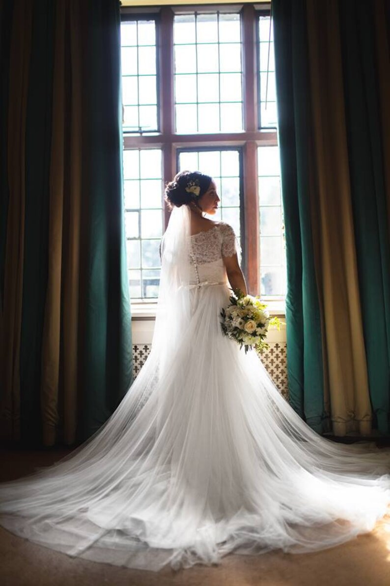 Cathedral Length Wedding Bridal Veil 108 Inches White Ivory Etsy