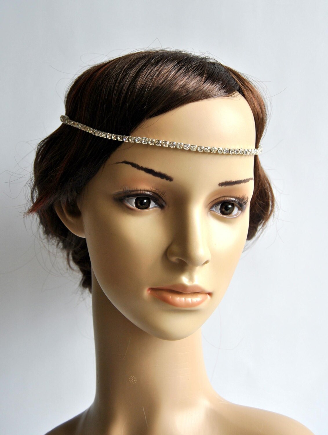 Wedding Headband Crystal Ribbon Headband Bridal Rhinestone Etsy