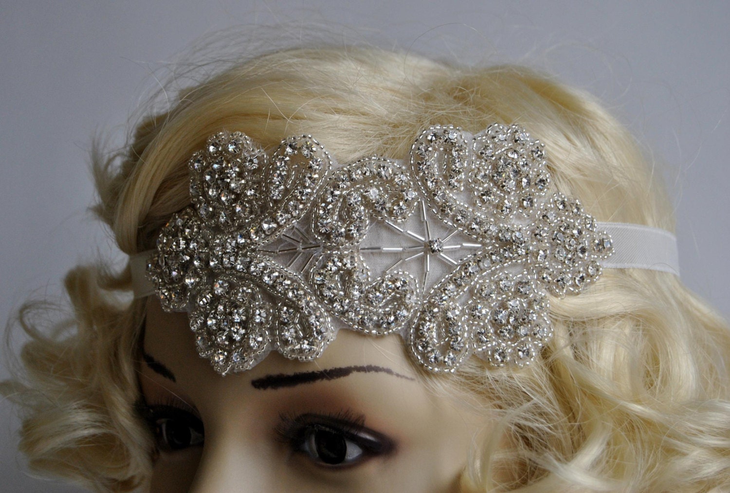 Crystal Bridal Wedding Headband Headpiece Flapper 1920s Great | Etsy