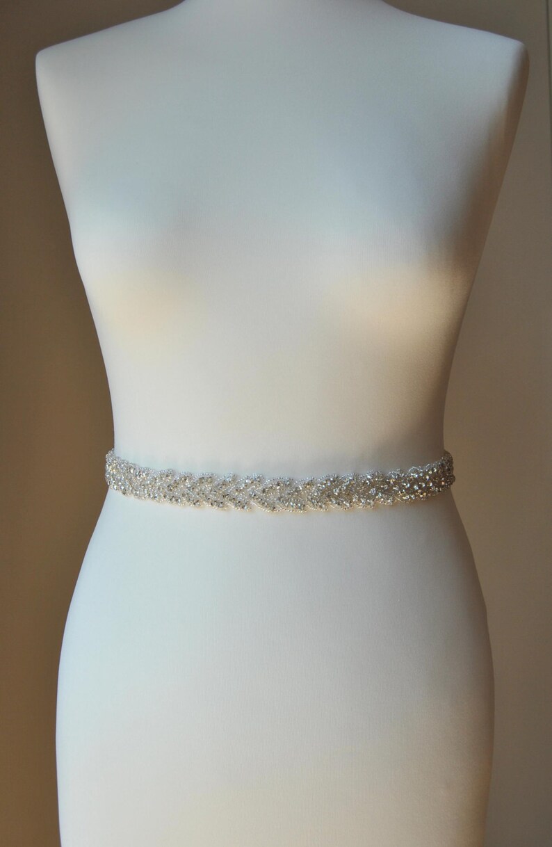 Stunning Crystal Bridal Sashwedding Dress Sash Belt Etsy