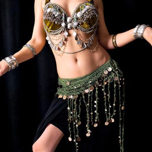 Belly dance hip scarf sequin, Tribal Fusion hip scarf, Bellydance Costume, Ats tribal belt, Dance scarves, Hip Wrap,burning man costume