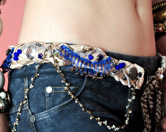 Beaded Bohemian Belt, Tribal Fusion, Festival Gypsy Style - Etsy display picture 3