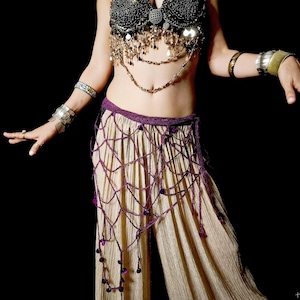 Crochet Boho Belly Dance Hip Scarf: Tribal Fusion Festival Shawl