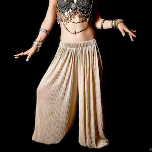 Gold cut out leg harem pant ,  Bellydance pantaloons,  Open hip  costume, Slit Harem Pants Harem pants women, Bellydance Costume
