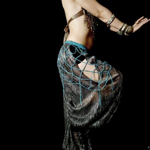 Crochet Boho Hip Scarf: Tribal Fusion Belly Dance Shawl