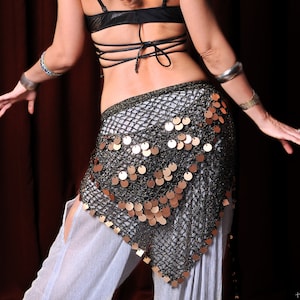 Belly dance hip belt sequin, Tribal Fusion hip scarf, Bellydance Costume, Ats tribal belt, Dance scarves, Hip Wrap,burning man costume