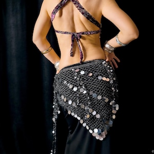 Belly dance hip scarf sequin, Tribal Fusion hip scarf, Bellydance Costume, Ats tribal belt, Dance scarves, Hip Wrap,burning man costume