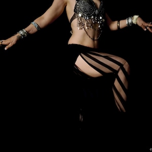 Black cut out leg harem pant ,  Bellydance pantaloons,  Open hip  costume, Slit Harem Pants Harem pants women, Bellydance Costume