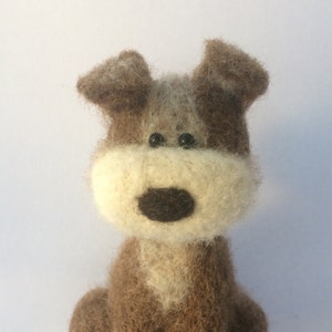 Brown dog needle felting kit ( starter kit )