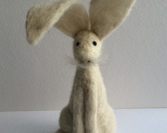 Cream hare needle felt kit ( starter kit )