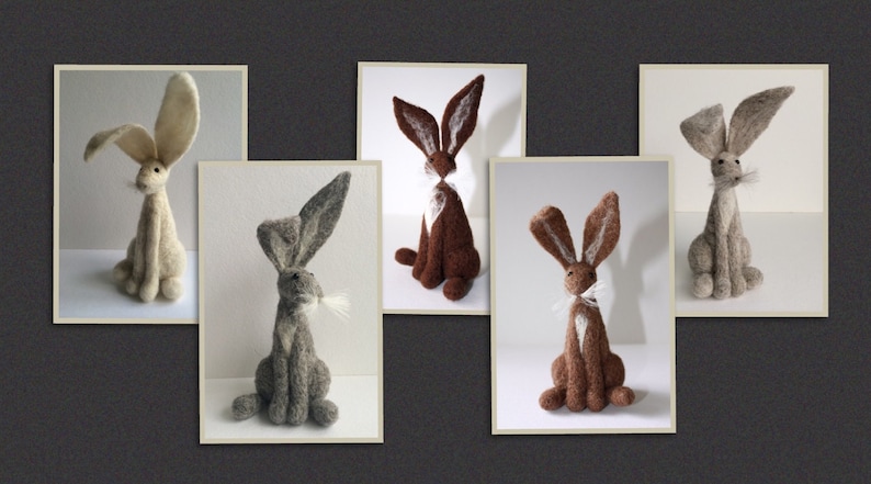 Grey hare needle felt kit starter kit image 2