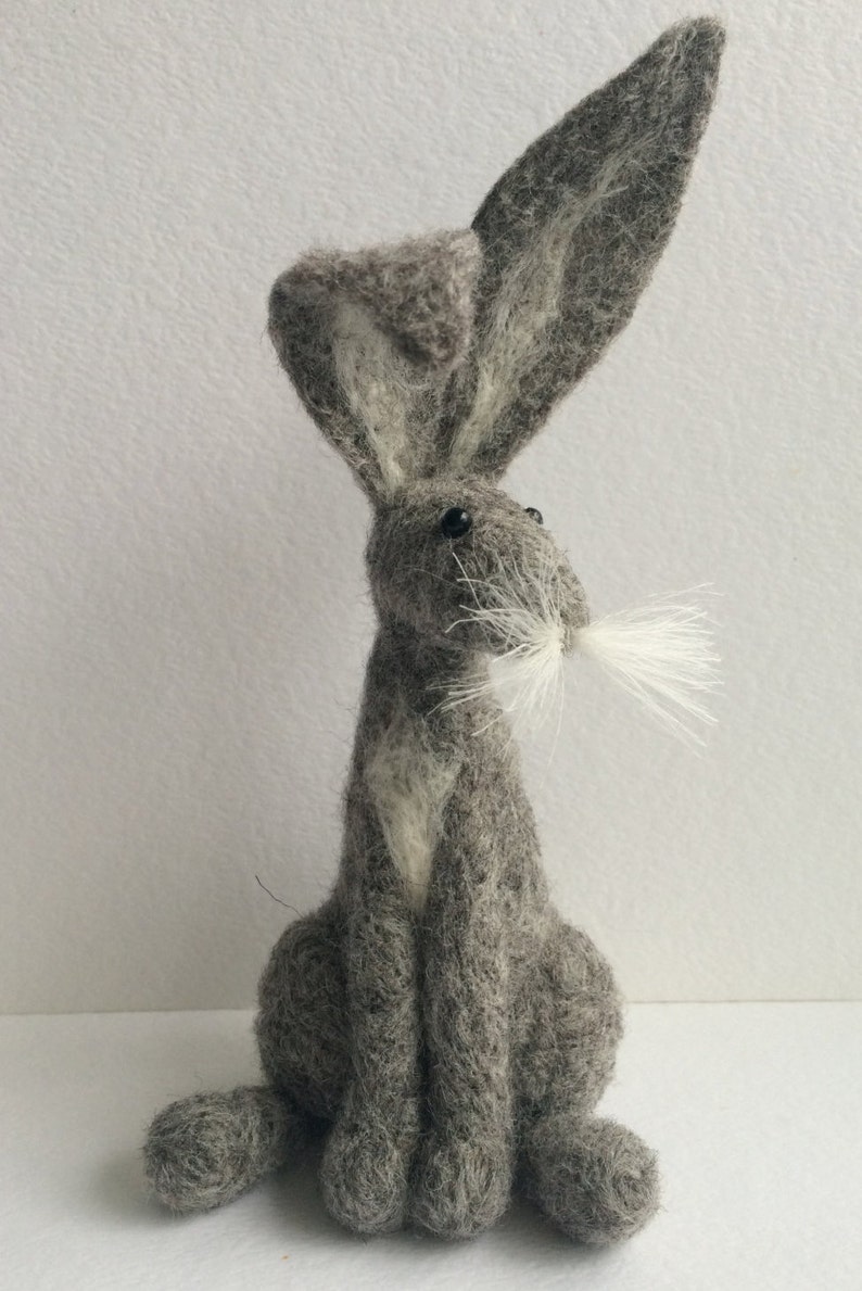 Grey hare needle felt kit starter kit image 1