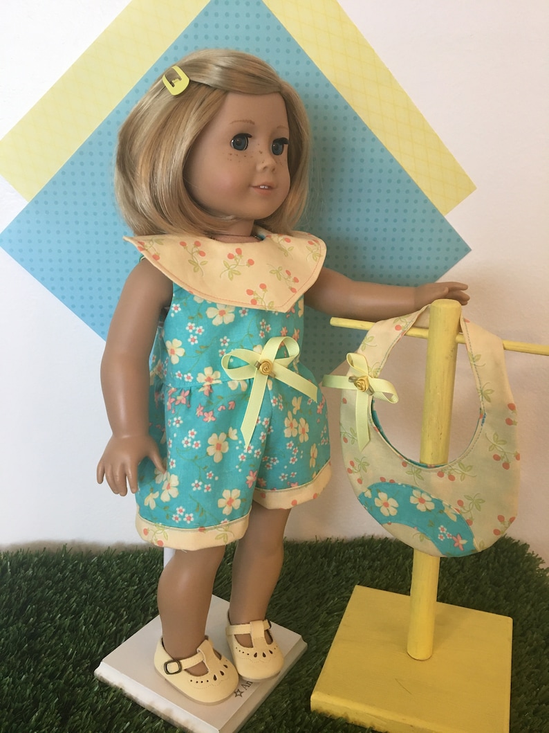 A Let's Play Jumpsuit, Bag for your 18 inch doll like American Girl® Spring BoutiquesSummerPatrioticFallBack to School. image 8