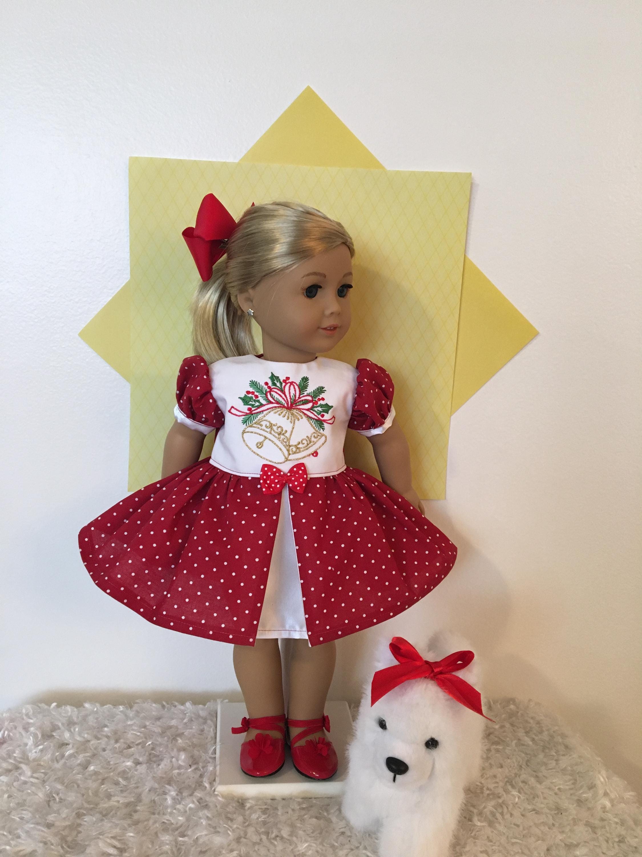 Jingle Bells Doll Dress & Hairbow: Christmas Outfit for 18 Inch Dolls - Etsy