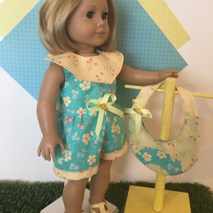 A Let's Play Jumpsuit, Bag for your 18 inch doll like American Girl® Spring BoutiquesSummerPatrioticFallBack to School. image 6