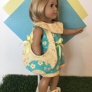 A Let's Play Jumpsuit, Bag for your 18 inch doll like American Girl® Spring BoutiquesSummerPatrioticFallBack to School. image 7